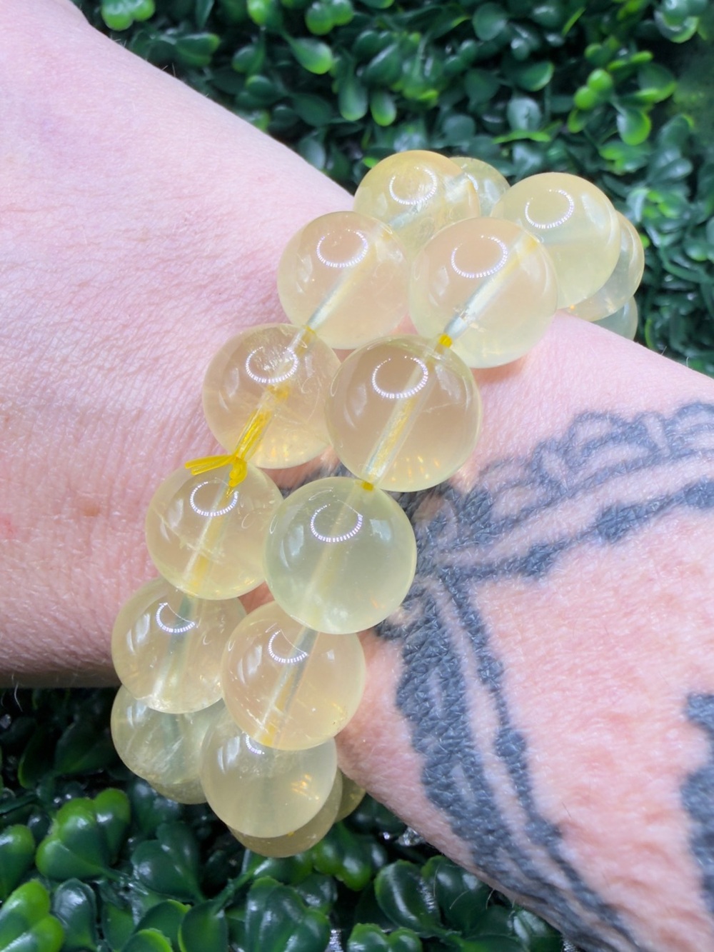 12mm Citrine Beaded Bracelet